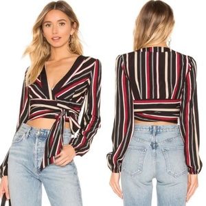Striped Superdown Wrap Top
